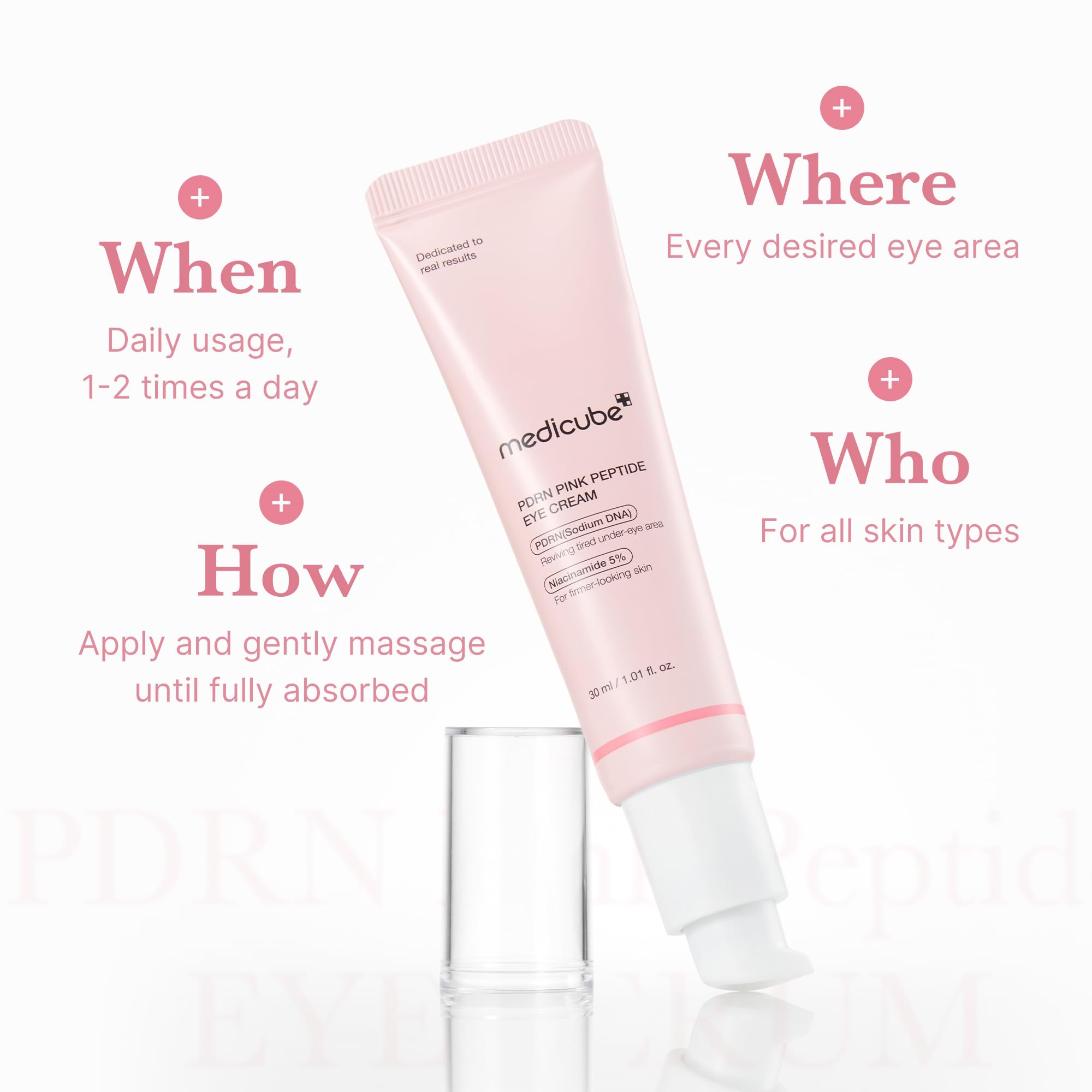 medicube Eye Serum with Salmon DNA PDRN & Pink Peptides | 99% Purity Retinol for Fine Lines | PDRN & Niacinamide for Uneven Skin Tone | Korean Skincare, 1.01 fl.oz Halalzen