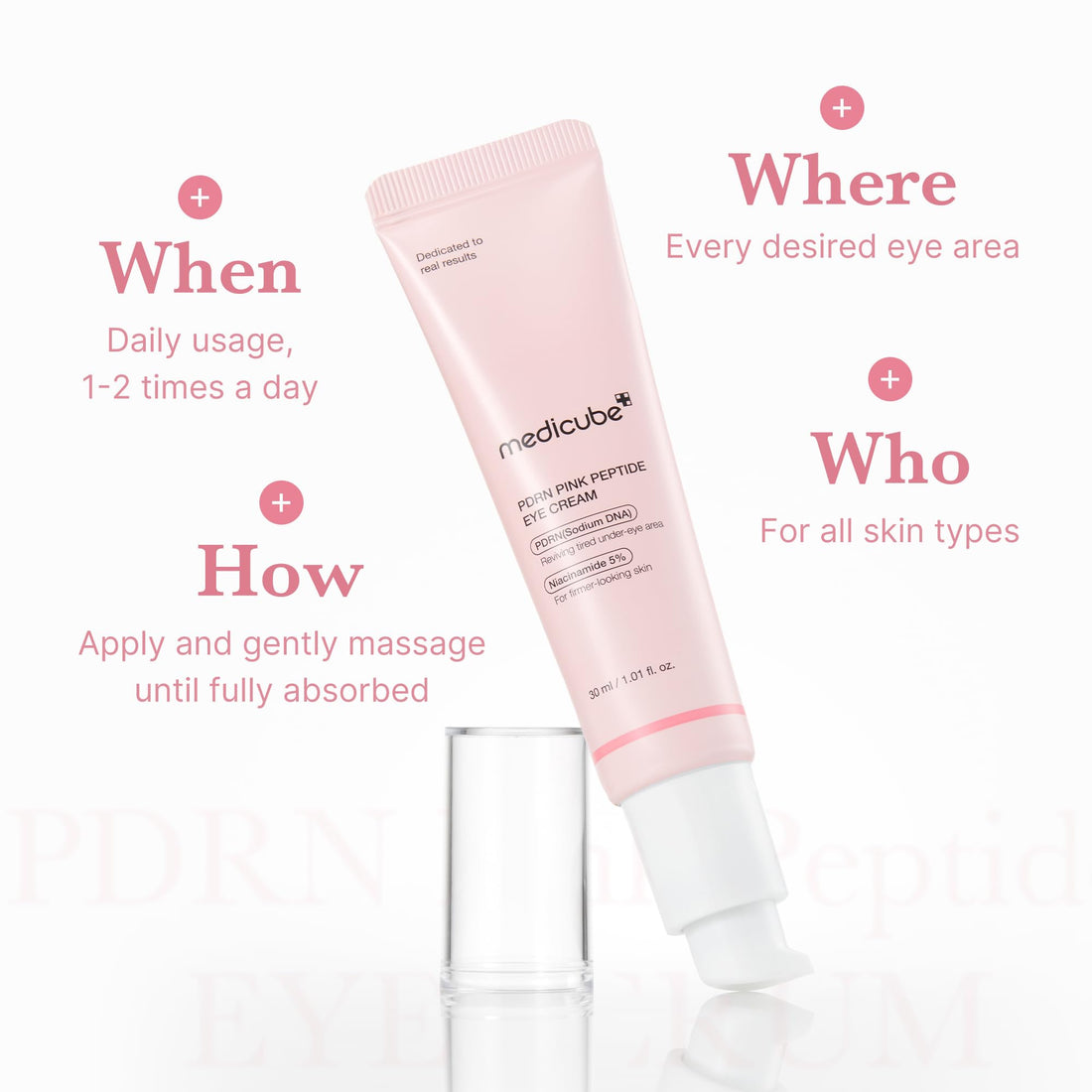 medicube Eye Serum with Salmon DNA PDRN & Pink Peptides | 99% Purity Retinol for Fine Lines | PDRN & Niacinamide for Uneven Skin Tone | Korean Skincare, 1.01 fl.oz Halalzen