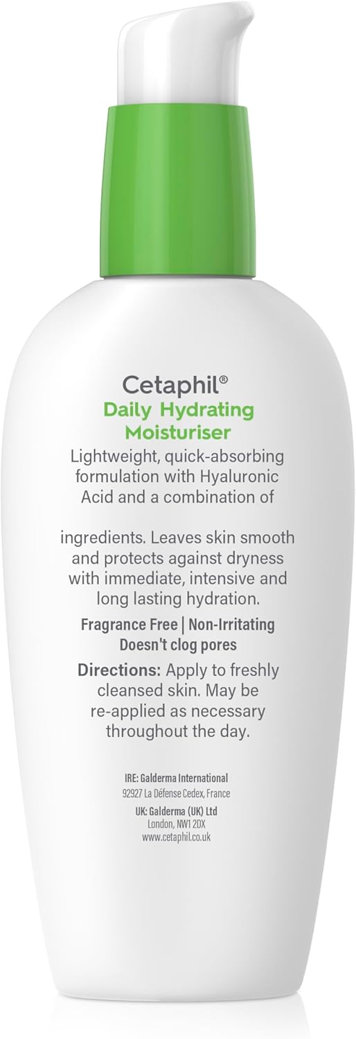 Cetaphil Daily Hydrating Face Moisturiser 88ml, Face Moisturiser for Dry Sensitive Skin, With Hyaluronic Acid & Glycerin, Lightweight, Fragrance Free, Packaging May Vary