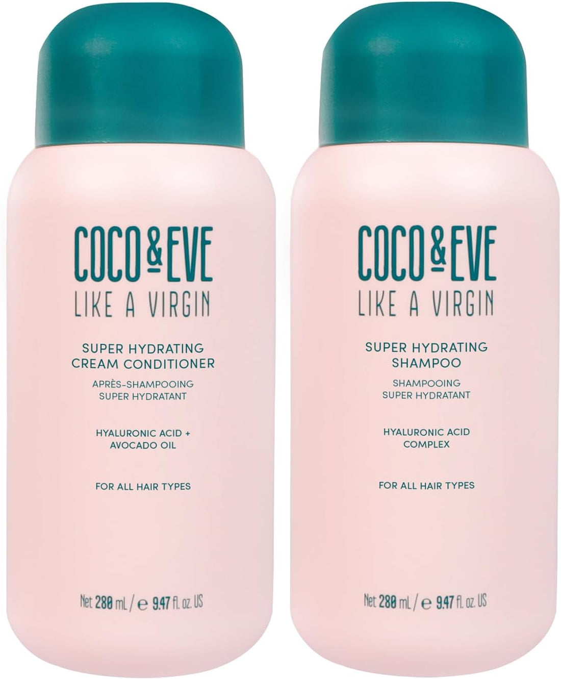 Coco & Eve Like A Virgin - Moisturising Shampoo & Conditioner - Natural Hair Care without Sulphates, with Argan, Coconut and Avocado Oil - for Dry, Damaged & Coloured Hair - 280 ml Halalzen