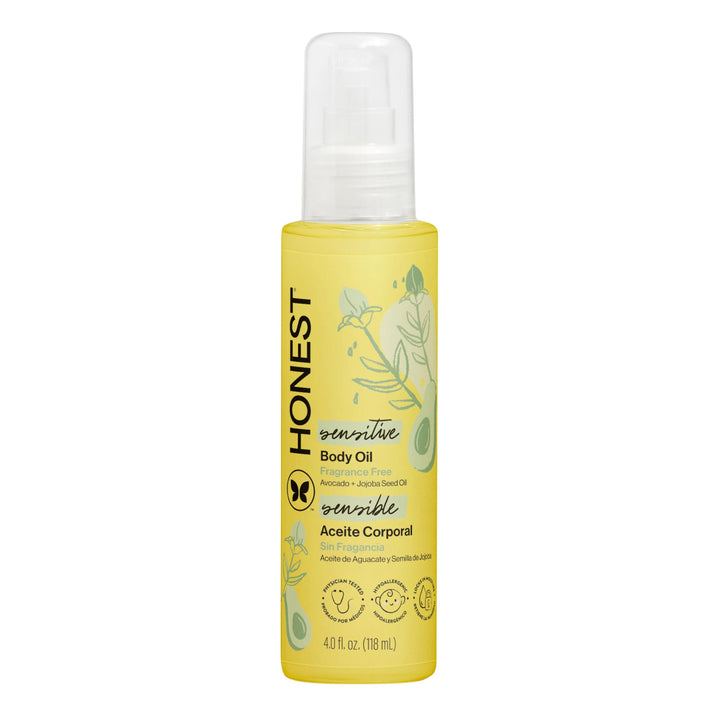 The Honest Company Fragrance-Free Moisturizing Body Oil, Nourish Soothe Baby's Skin, Plant-Based, Hypoallergenic Vegan, 4.0 fl oz Halalzen