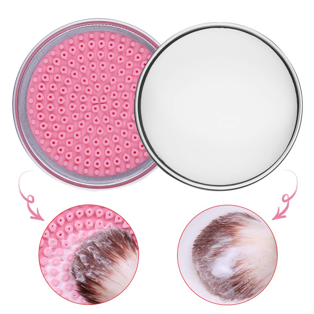 DUcare Makeup Brush Cleaner – Solid Soap Cleanser & Silicone Pad | Clean synthetic & natural bristles. Clean Beauty Blenders. Keep brushes soft. Coconut oil formula. For daily use & travel. Halalzen
