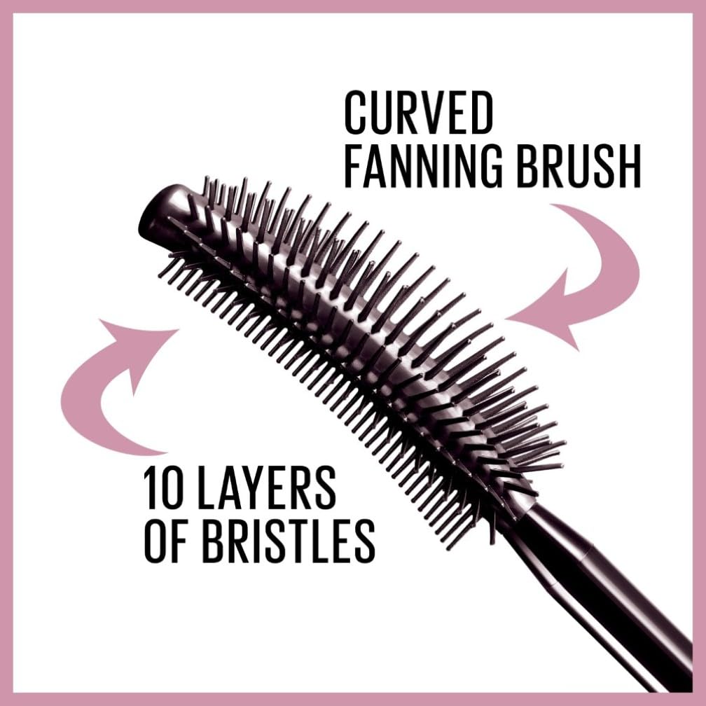 Maybelline Mascara, Lash Sensational Volumizing & Thickening, Eyelash Lengthening, Flake Free Formula, Layer Reveal Brush, Defining Mascara, Maybelline New York, Shade: Very Black Halalzen