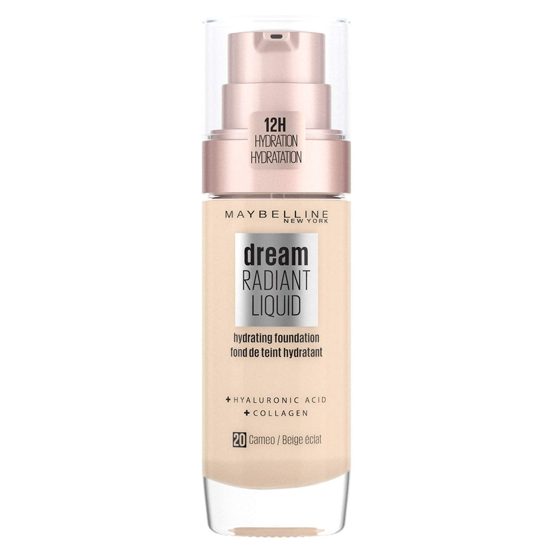 Maybelline Foundation, Dream Radiant Liquid Hydrating Foundation with Hyaluronic Acid and Collagen - Lightweight, Medium Coverage Up to 12 Hour Hydration, 30 Sand Halalzen