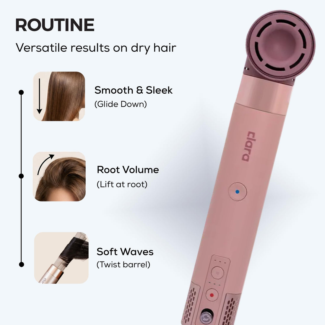 Clara 6-in-1 Gold Multi Styler with Auto-Wrap Curlers, Hair Dryer, & Brush (Round & Oval) for All Hair Types – 1500W Ionic Styling Tool for Frizz-Free Waves & Salon Blowouts Halalzen