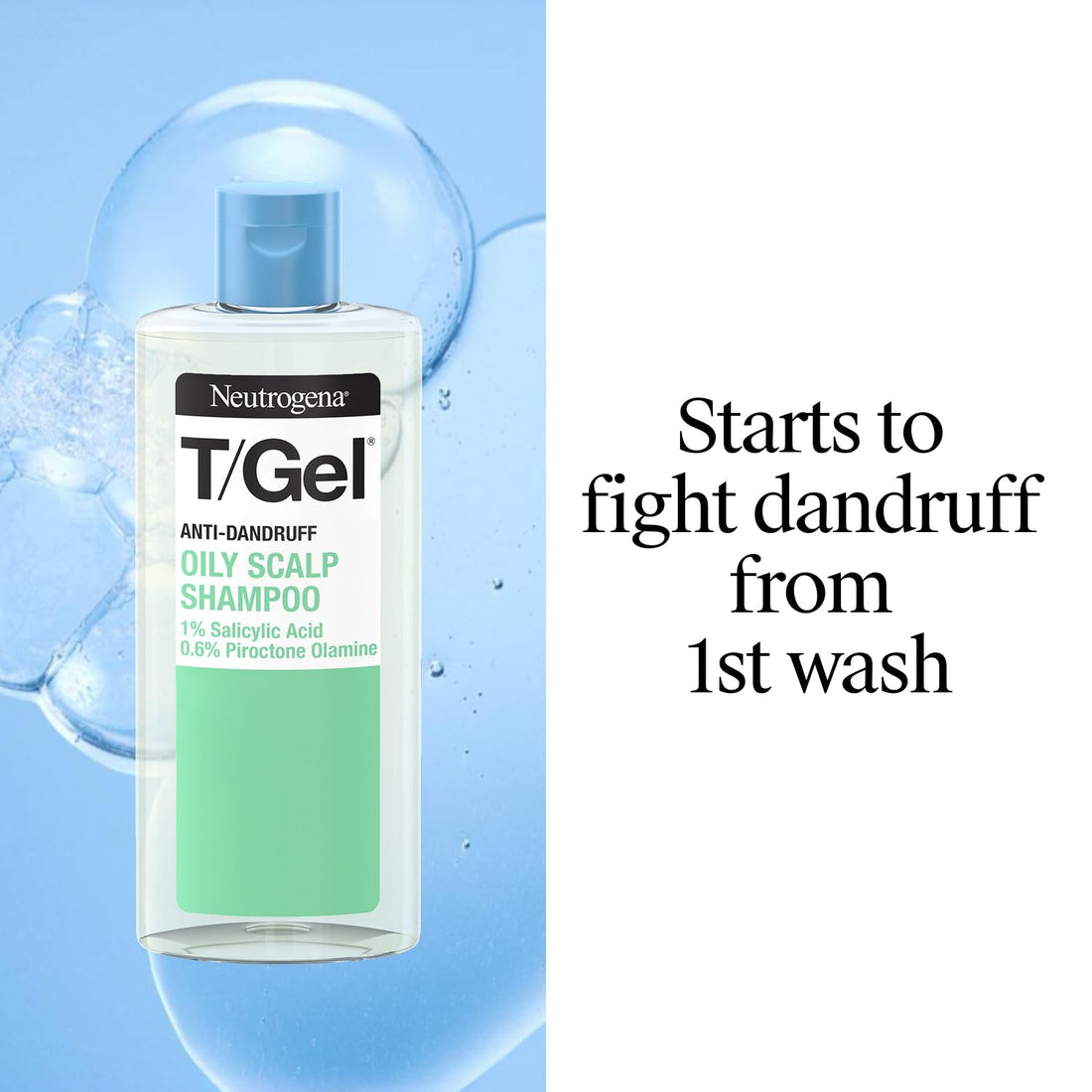 Neutrogena T/Gel Anti Dandruff Shampoo for Oily Scalp and Hair (1x 250ml), Daily Anti-Dandruff Shampoo with Salicylic Acid to Remove Excess Oils from First Wash Halalzen