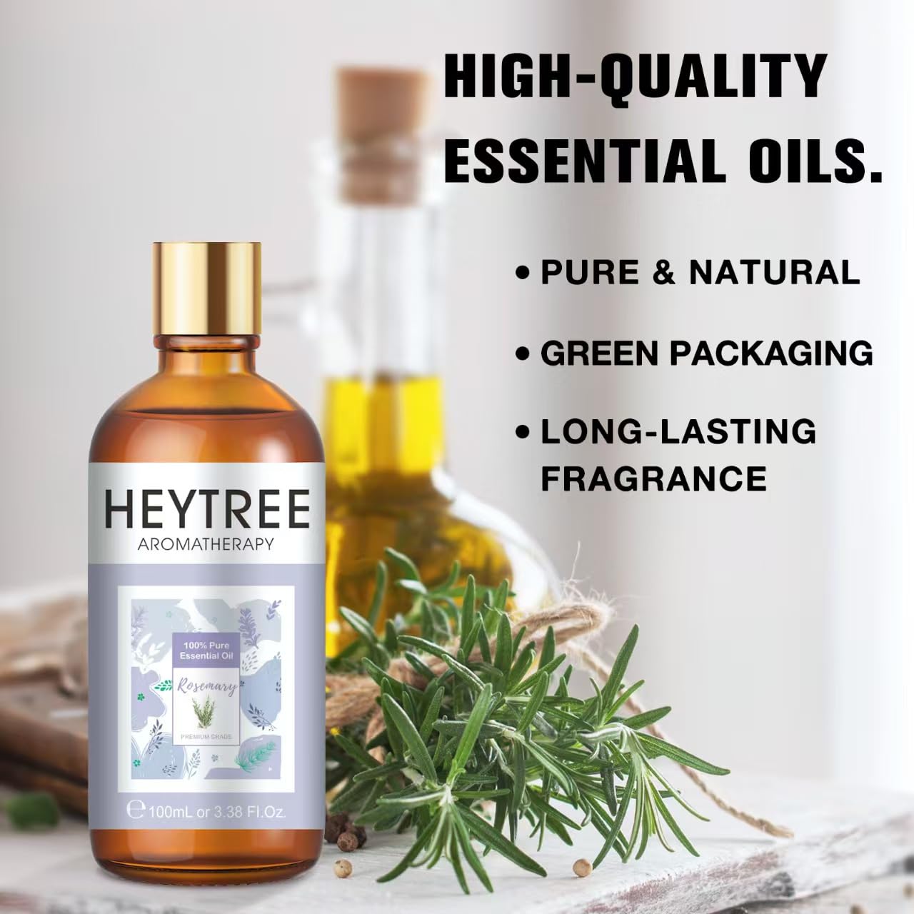 Peppermint Essential Oil 100ml - Pure Natural Essential Oils Strong,Fresh Minty Scent Increases Clarity - Perfect for Aromatherapy,Diffuser, Clear Breathing-Strong Peppermint Oil