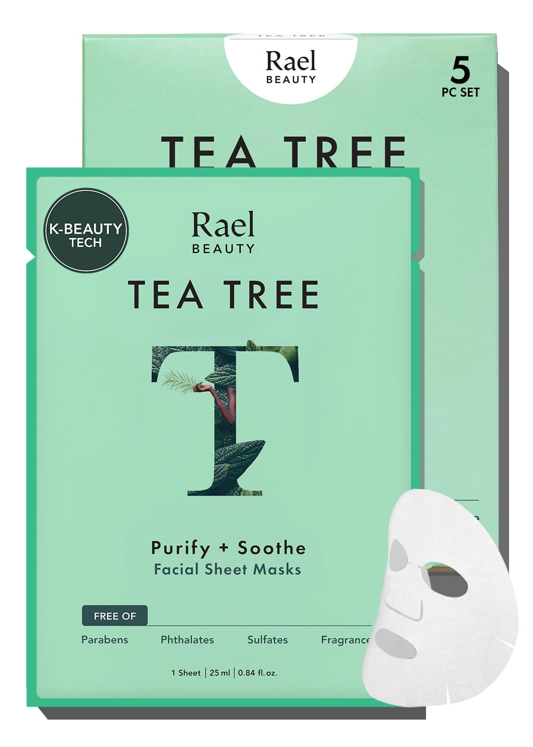 Rael Beauty Collagen + PDRN Face Masks - Korean Skincare for Glass Skin, Smoothing, Salmon PDRN & Hydrolyzed Collagen & Hyaluronic Acid, Anti-Slip Grip, Fragrance & PEGs & Cruelty Free (4 Sheets)