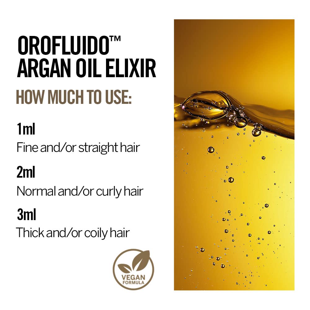 Revlon Professional OROFLUIDO PRECIOUS ARGAN OIL ELIXIR, Nourishing Hair Treatment With Vegan Argan Oil – 100ml
