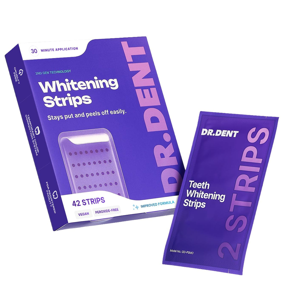 DRDENT Teeth Whitening Strips Professional Strength – 21 Treatments (42 Strips) with Mouth Opener – Enamel Safe Teeth Whitening Kit for Sensitive Teeth