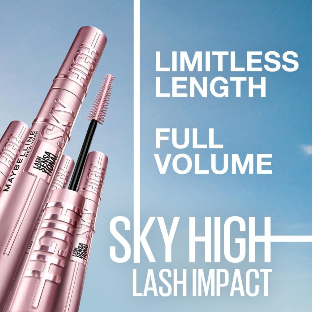 Maybelline New York Lash Sensational Sky High Mascara, Volumising & Lengthening Mascara, Washable Flake-Free Formula Infused with Bamboo Extract & Fibres, 7 ml, Shade: Brown Halalzen