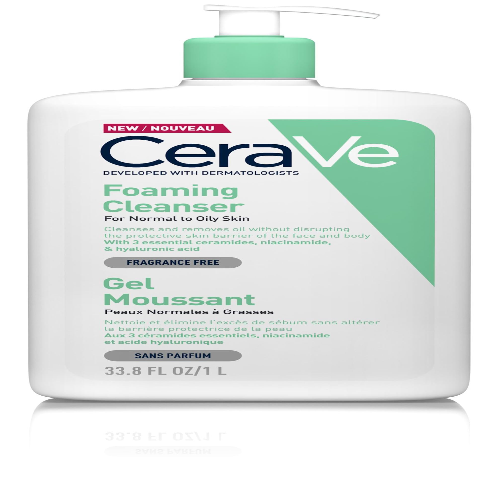CeraVe Foaming Cleanser for Normal to Oily Skin with Niacinamide and 3 Essential Ceramides