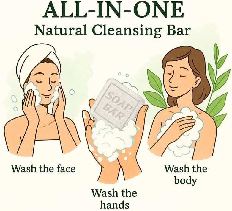 Botanical Natural Soaps,Womens Nourishing Essential Oil Soap Bar,3.98oz,Moisturising Handmade Soap for Face & Body,Coconut Halalzen