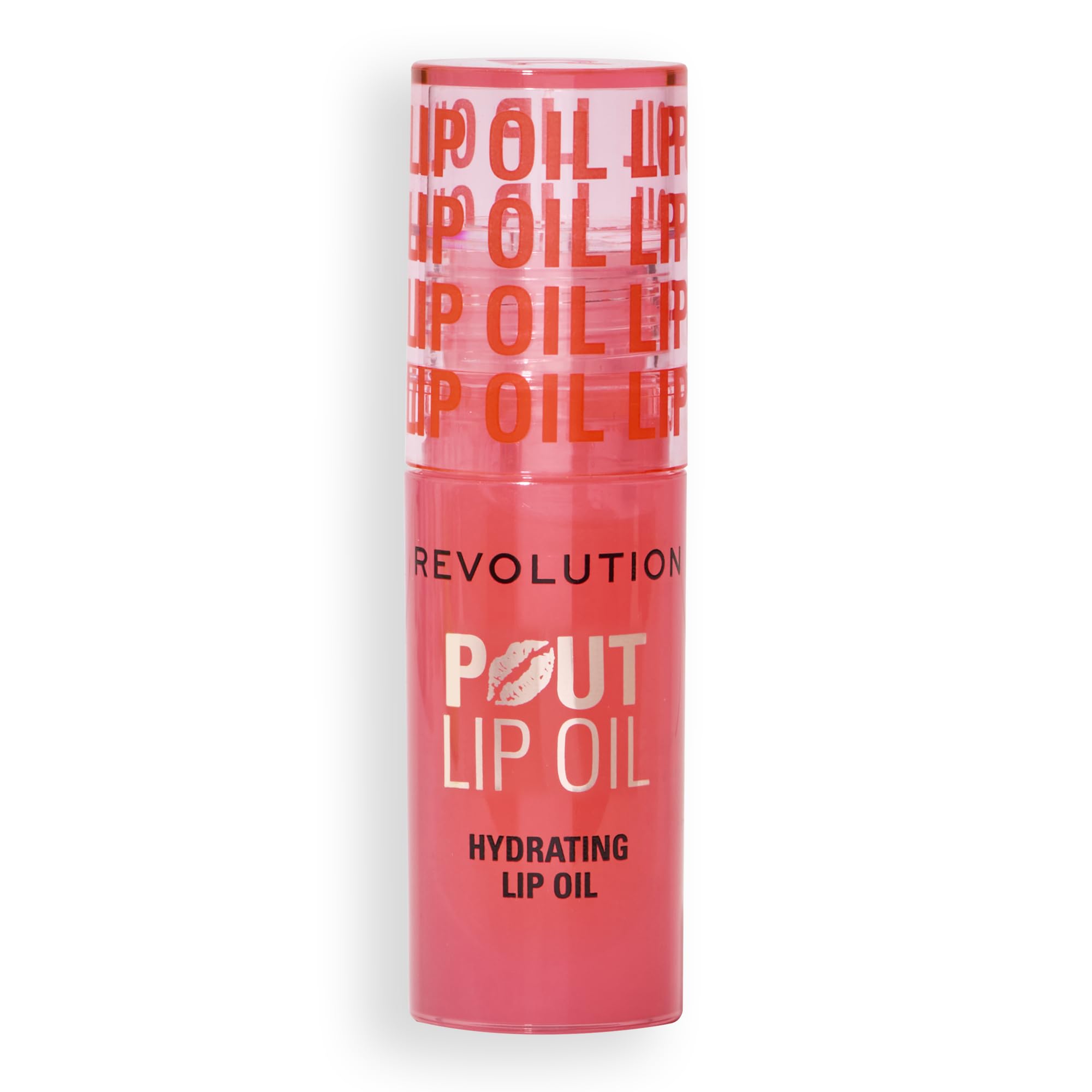 Revolution, Pout Lip Oil, Nourishing Tinted Lip Oil, High Shine, Non-Sticky Finish, Vegan & Cruelty-Free, Glam Pink Shimmer, 4ml