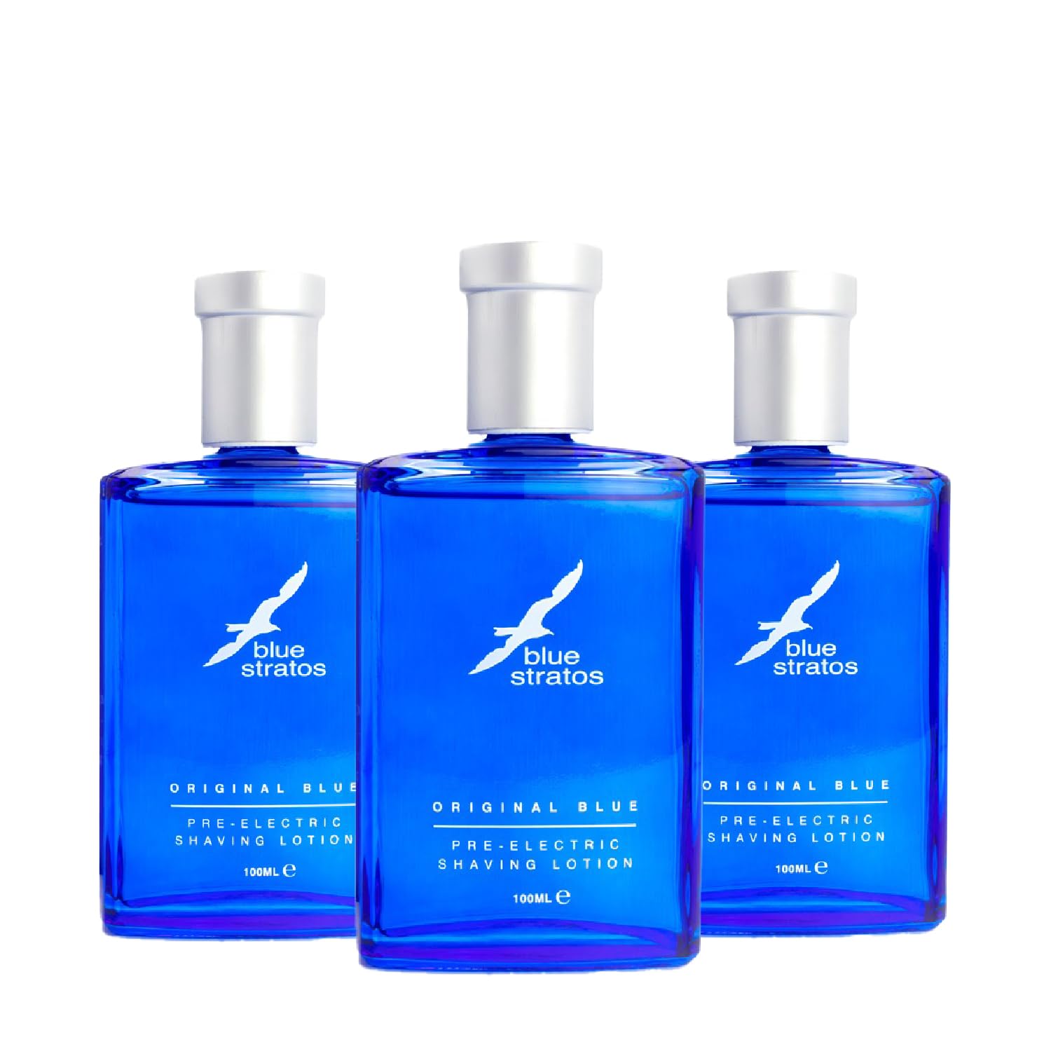 Blue Stratos Pre-Electric Shave Lotion, Original Blue for Men, Lifts Beard & Reduces Irritation, Cooling Effect, Classic Scent of Cedarwood, Vanilla, and Musk, 100ml