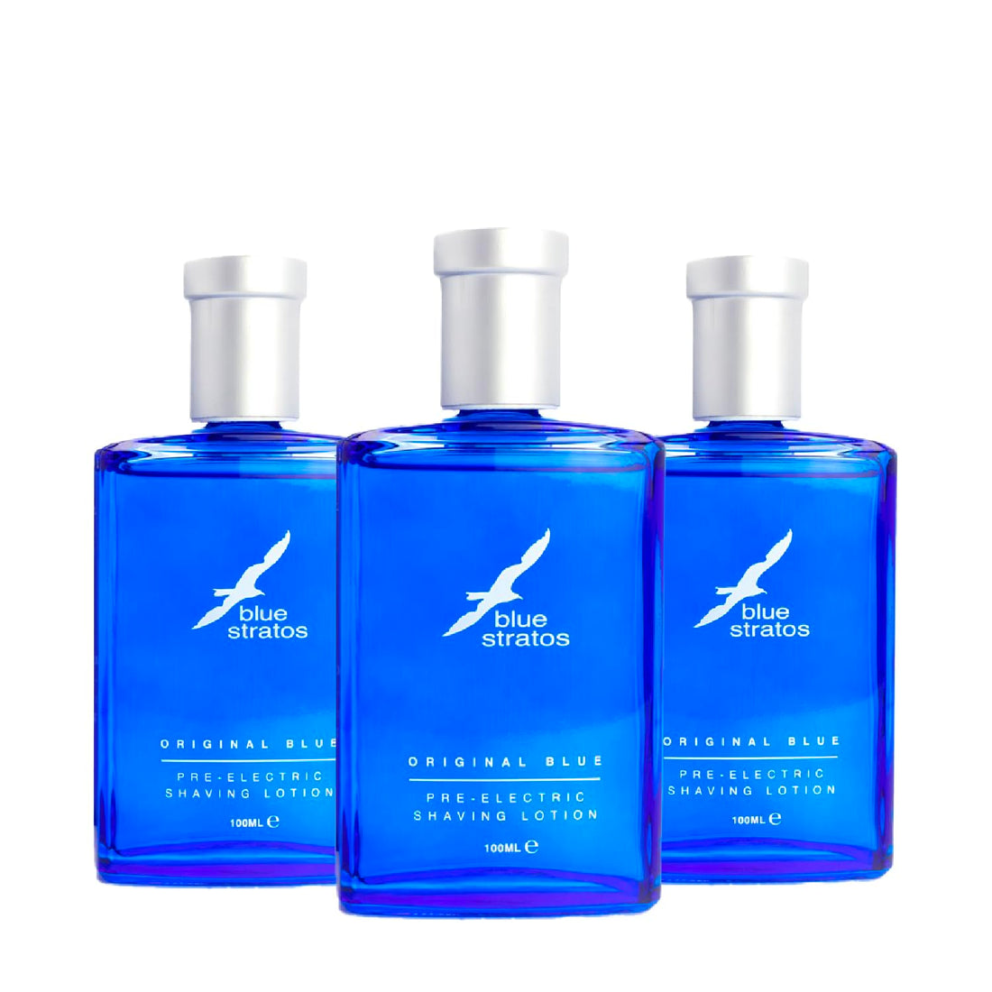 Blue Stratos Pre-Electric Shave Lotion, Original Blue for Men, Lifts Beard & Reduces Irritation, Cooling Effect, Classic Scent of Cedarwood, Vanilla, and Musk, 100ml