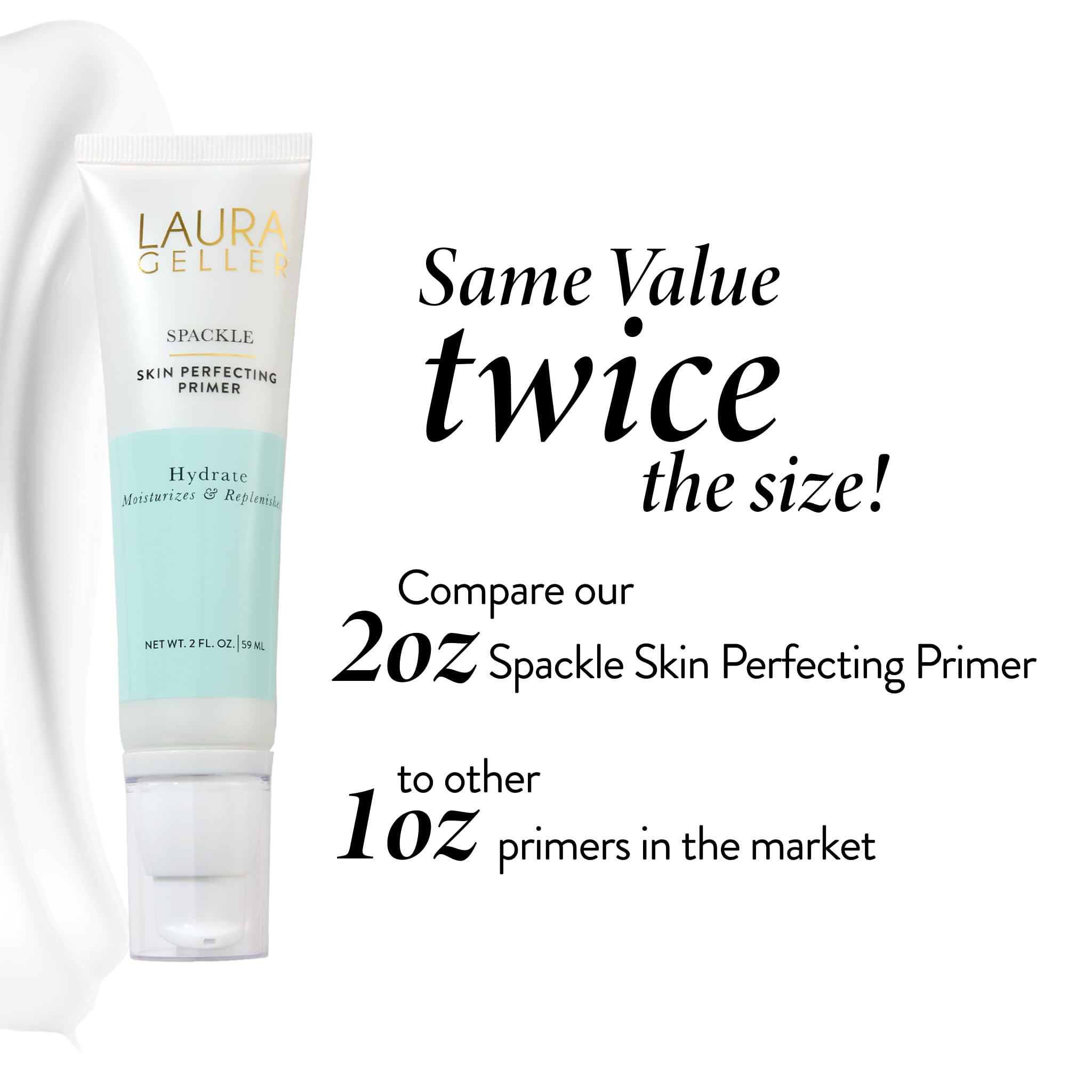 LAURA GELLER NEW YORK Spackle Primer - Hydrate - Super-Size 2 Fl Oz - Hyaluronic Acid Makeup Primer for Mature Skin Halalzen
