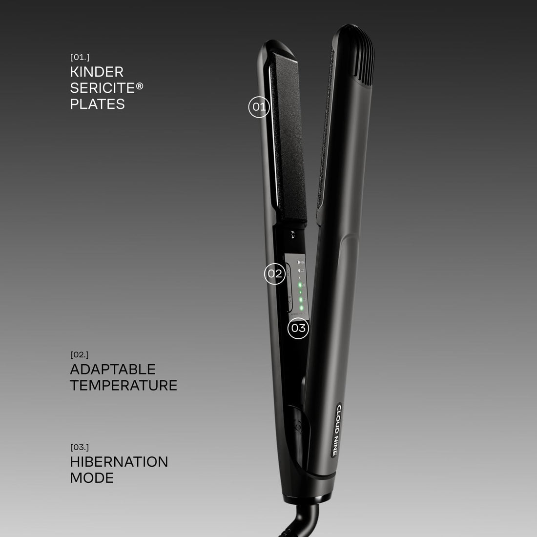 CLOUD NINE The Classic Original Iron Black | Hair Straighteners for Women | Professional Ceramic Straightener Gift Set | 100–200°C Temperature Control | Frizz Control Halalzen