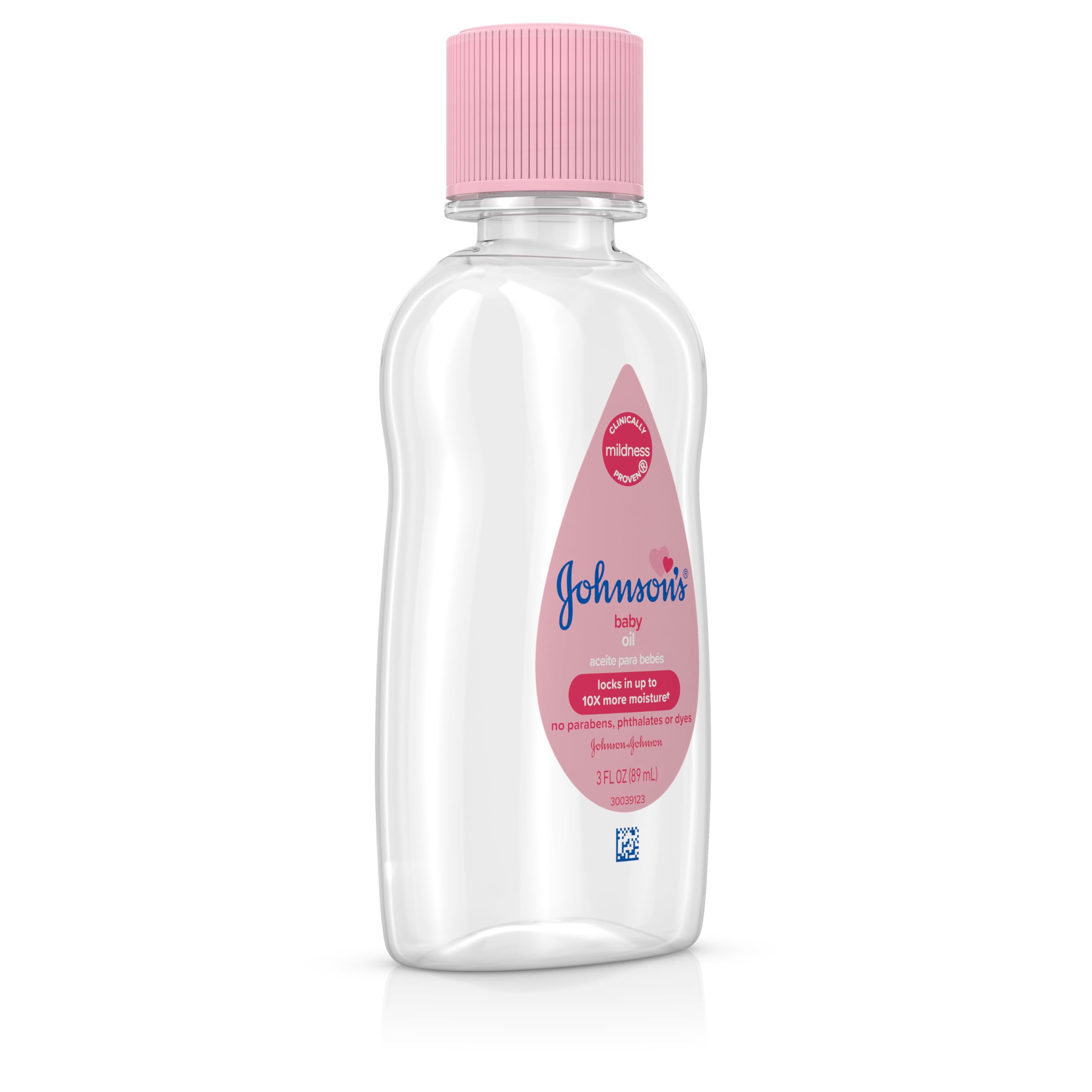 Johnson's Baby Oil, Pure Mineral Oil to Prevent Moisture Loss for Newborn, Kids, & Adults, Gentle, Soothing Baby Massage Oil, Dry Skin Relief, Hypoallergenic, Original Scent, Baby Essentials, 3 fl. oz Halalzen