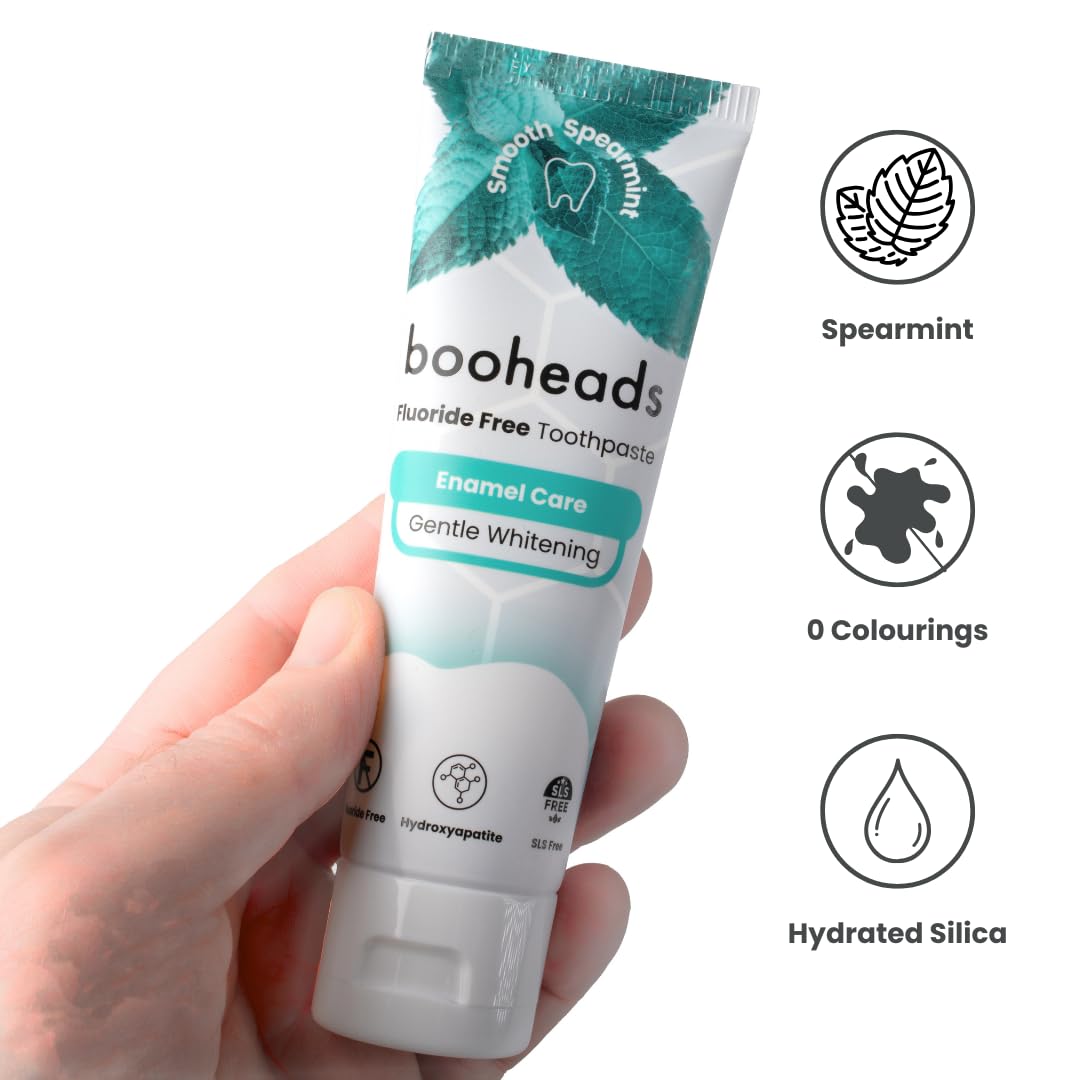 booheads Fluoride-Free Toothpaste with Hydroxyapatite – Natural Enamel Support & Gentle Whitening – Fresh Mint, Vegan, SLS-Free, 100g (1)