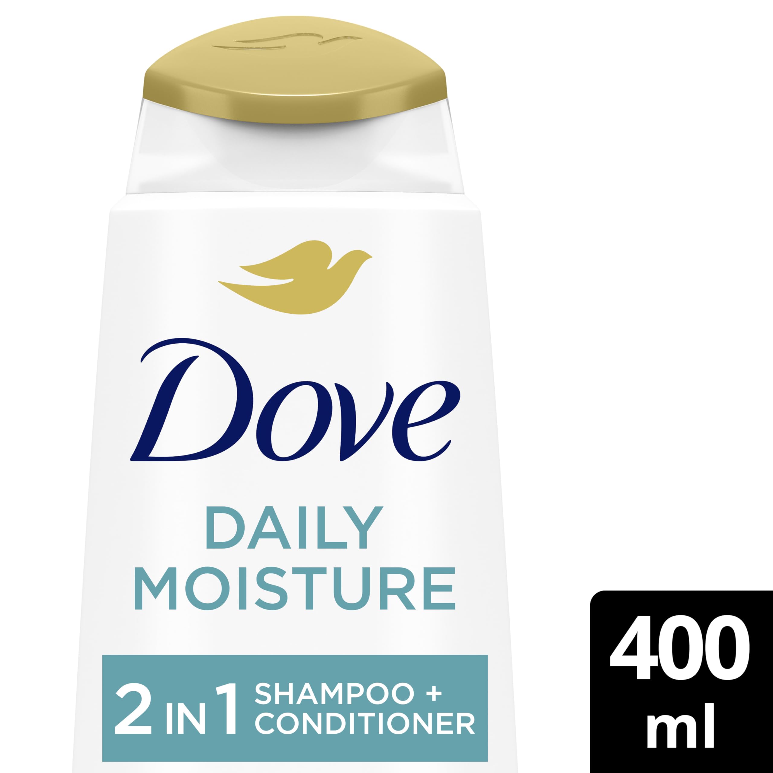 Dove Nutritive Solutions Daily Moisture 2 in 1 Shampoo + Conditioner shampoo and conditioner that leaves hair silky smooth for dry, damaged hair 400 ml Halalzen