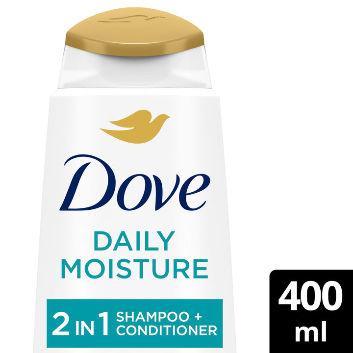 Dove Nutritive Solutions Daily Moisture 2 in 1 Shampoo + Conditioner shampoo and conditioner that leaves hair silky smooth for dry, damaged hair 400 ml