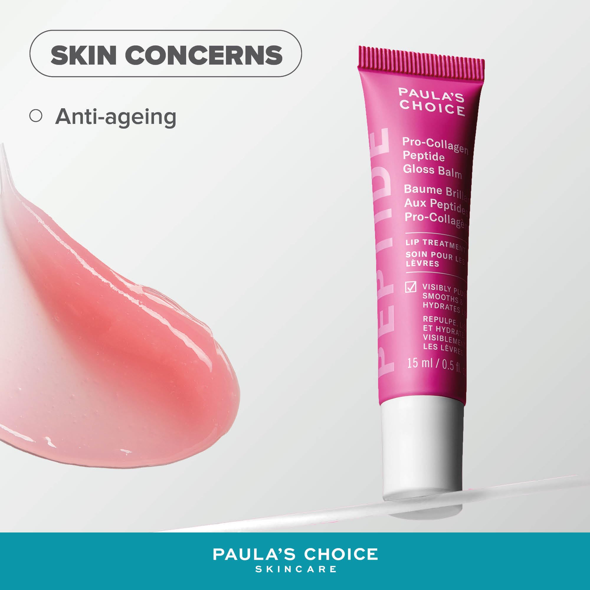 Paula's Choice Pro-Collagen Peptide Gloss Balm - Deeply Hydrates - Anti-Ageing - Plumps & Smooths Lips - Non-sticky with Glossy Finish - Lip Treatment with Shea Butter - All Skin Types - 15 ml Halalzen