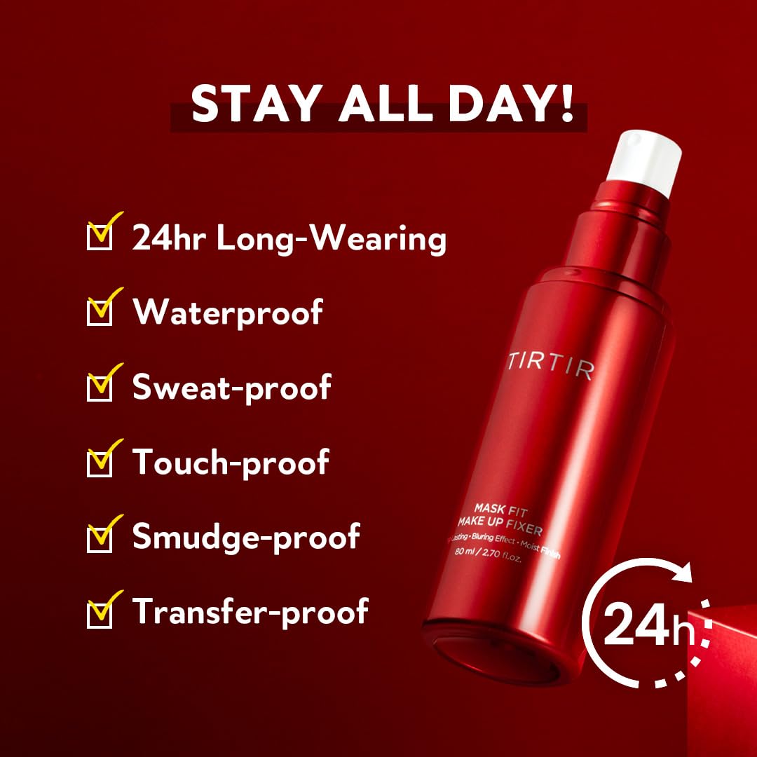 TIRTIR Mask Fit Make-up Fixer, 24H Long Lasting Makeup Finishing Setting Spray, Lightweight and Non-greasy, 2.7 Fl Oz Halalzen