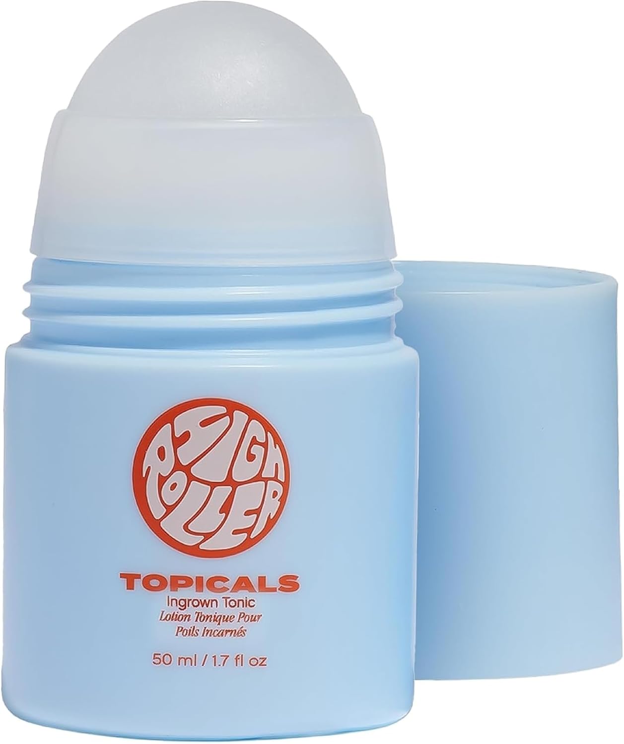 Topicals High Roller Ingrown Hair Serum | Roll-on Tonic to Soothe and Calm Irritated Skin on Face, Armpits and Bikini Areas | Contains Salicylic and Glycolic Acid | Vegan and Cruelty-Free (1.7 Fl Oz) Halalzen
