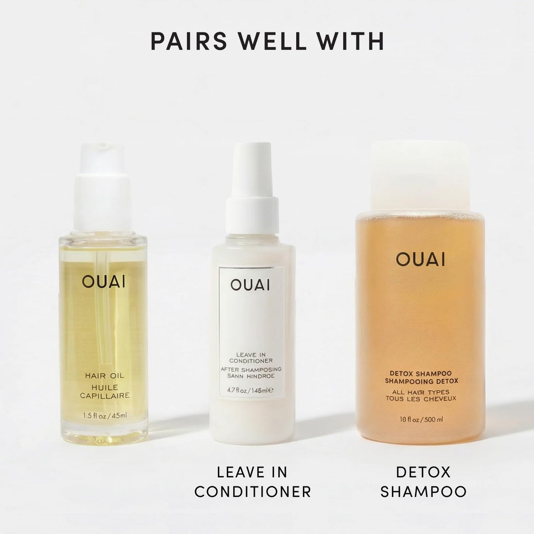 OUAI Hair Oil - Hair Heat Protectant Oil for Frizz Control - Adds Hair Shine and Smooths Split Ends - Color Safe Formula - Paraben, Phthalate and Sulfate Free - 45ml