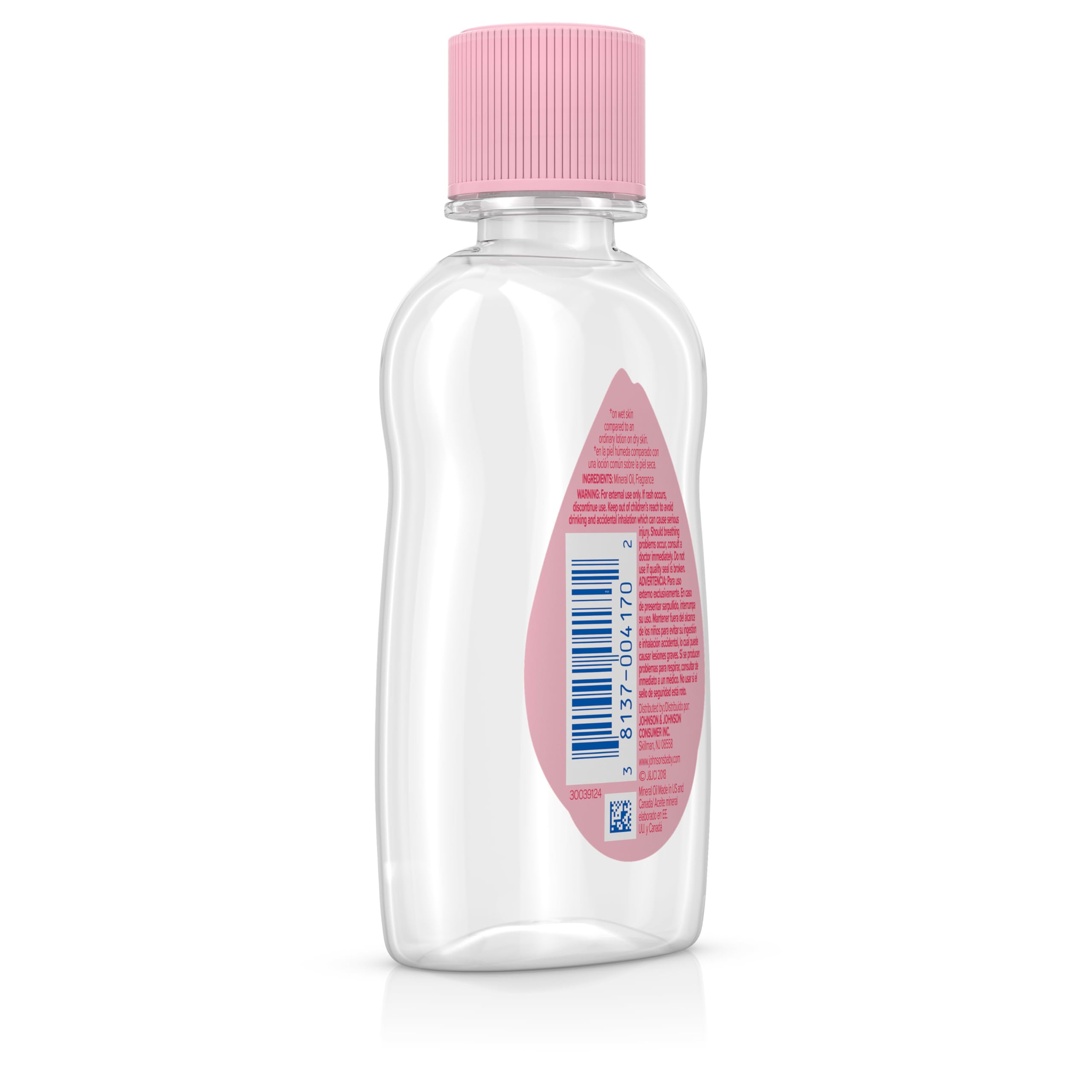 Johnson's Baby Oil, Pure Mineral Oil to Prevent Moisture Loss for Newborn, Kids, & Adults, Gentle, Soothing Baby Massage Oil, Dry Skin Relief, Hypoallergenic, Original Scent, Baby Essentials, 3 fl. oz Halalzen