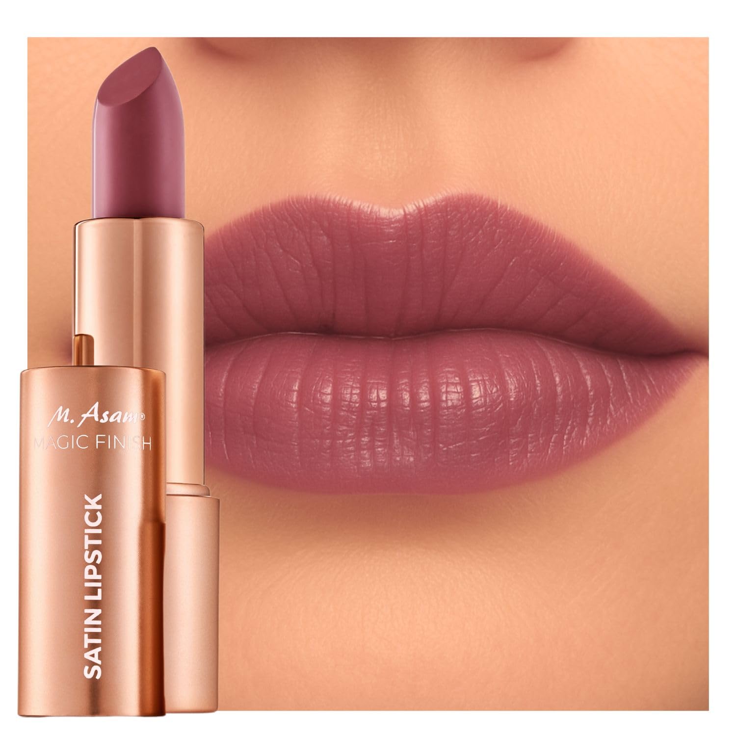 M. Asam MAGIC FINISH Lipstick Almond (4g) - Long Lasting Lipstick with Satin Finish, Intense Color & Care for Smooth Lips, Creamy Texture, Semi Matte Lipstick Look, Elegant Make Up Halalzen