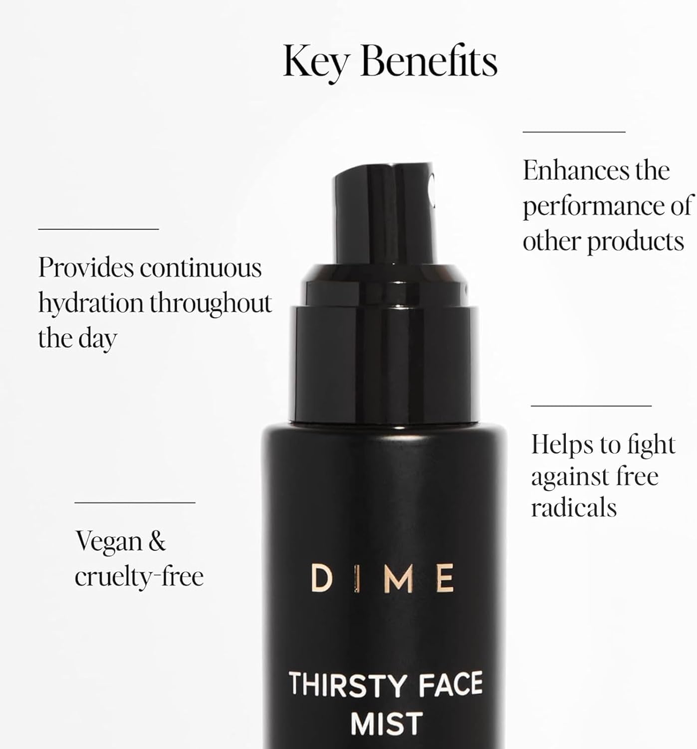 DIME Beauty Thirsty Face Mist - Hydrating Makeup Setting Face Spray with Sea Moss, Electrolytes & Blue Light Protection, Glass Skin Primer, Vegan, Cruelty-Free, 2 oz / 60 ml