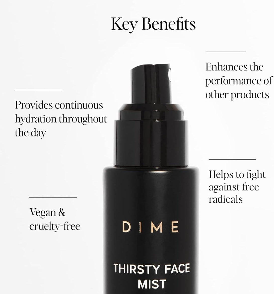 DIME Beauty Thirsty Face Mist - Hydrating Makeup Setting Face Spray with Sea Moss, Electrolytes & Blue Light Protection, Glass Skin Primer, Vegan, Cruelty-Free, 2 oz / 60 ml
