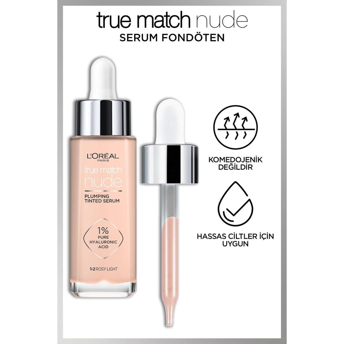 L'Oréal Paris Nude Tinted Serum for Face, Plumping and Hydrating Face Makeup, 1 Percent Pure Hyaluronic Acid, Nude Foundation to Cover, Replumps and Hydrates Skin in One Hour, Shade 4-5 Medium Halalzen