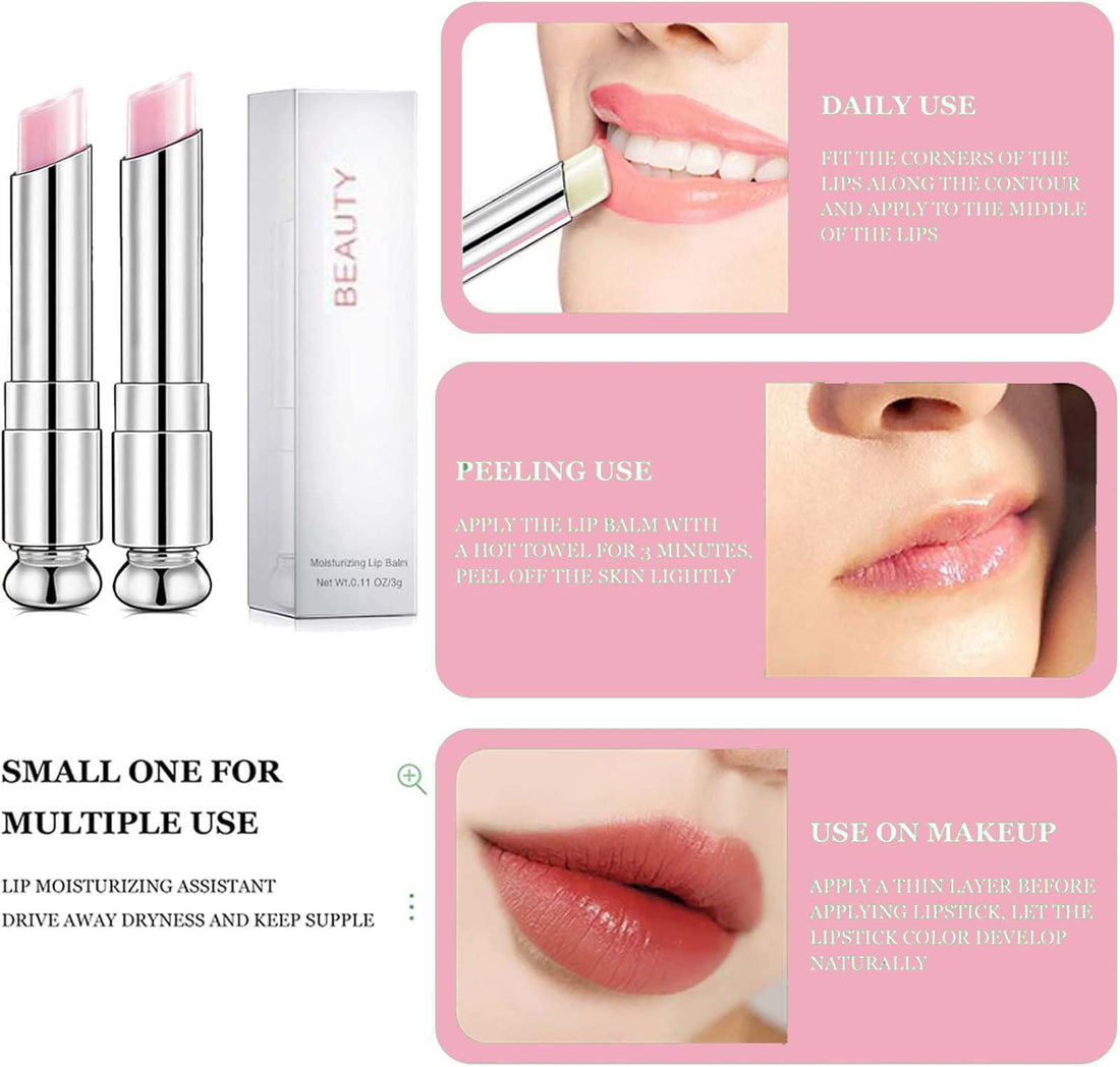 24h Moisturising Lip Balm & Oil with Natural Oils, Hydrating Lip for Repair & Protection (Strawberry)