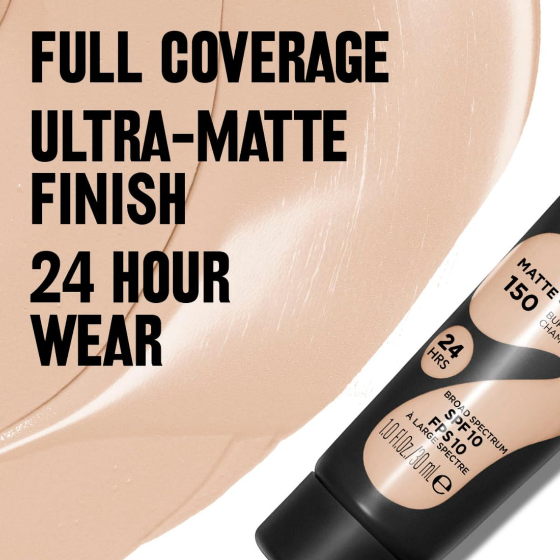 Revlon ColorStay Full Cover Longwear Matte Foundation, Heat & Sweat Resistant Lightweight Face Makeup, Buff (150), 30ml Halalzen