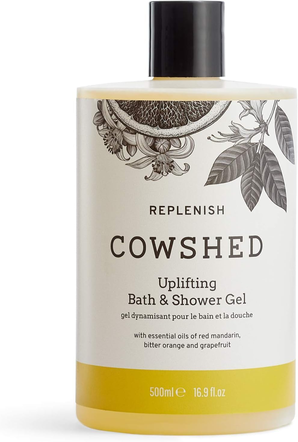 Cowshed Bath & Shower Gel 300ml | Replenish Uplifting Body Wash for Women & Men | Natural Body Wash, No Parabens | Hydrating Vegan Shower Gel with Red Mandarin, Bitter Orange and Grapefruit