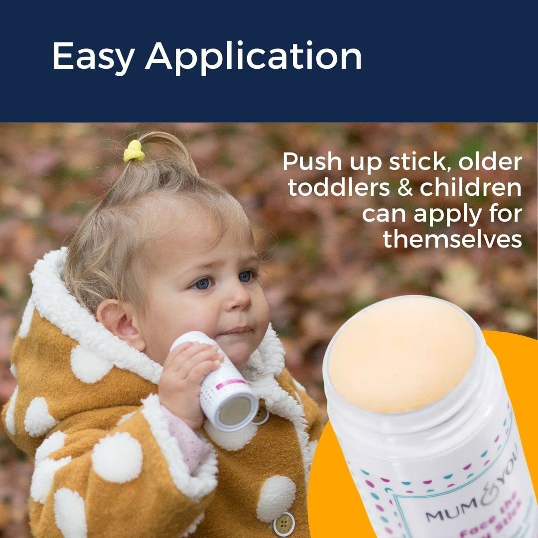 Mum & You Baby Face the Day Stick – Natural baby Moisturiser with Sunflower, Coconut Oil & Shea Butter, Soothes Eczema, Teething Protection, Dribble Rash & Protects Skin in Winter, Cold & Dry Weather