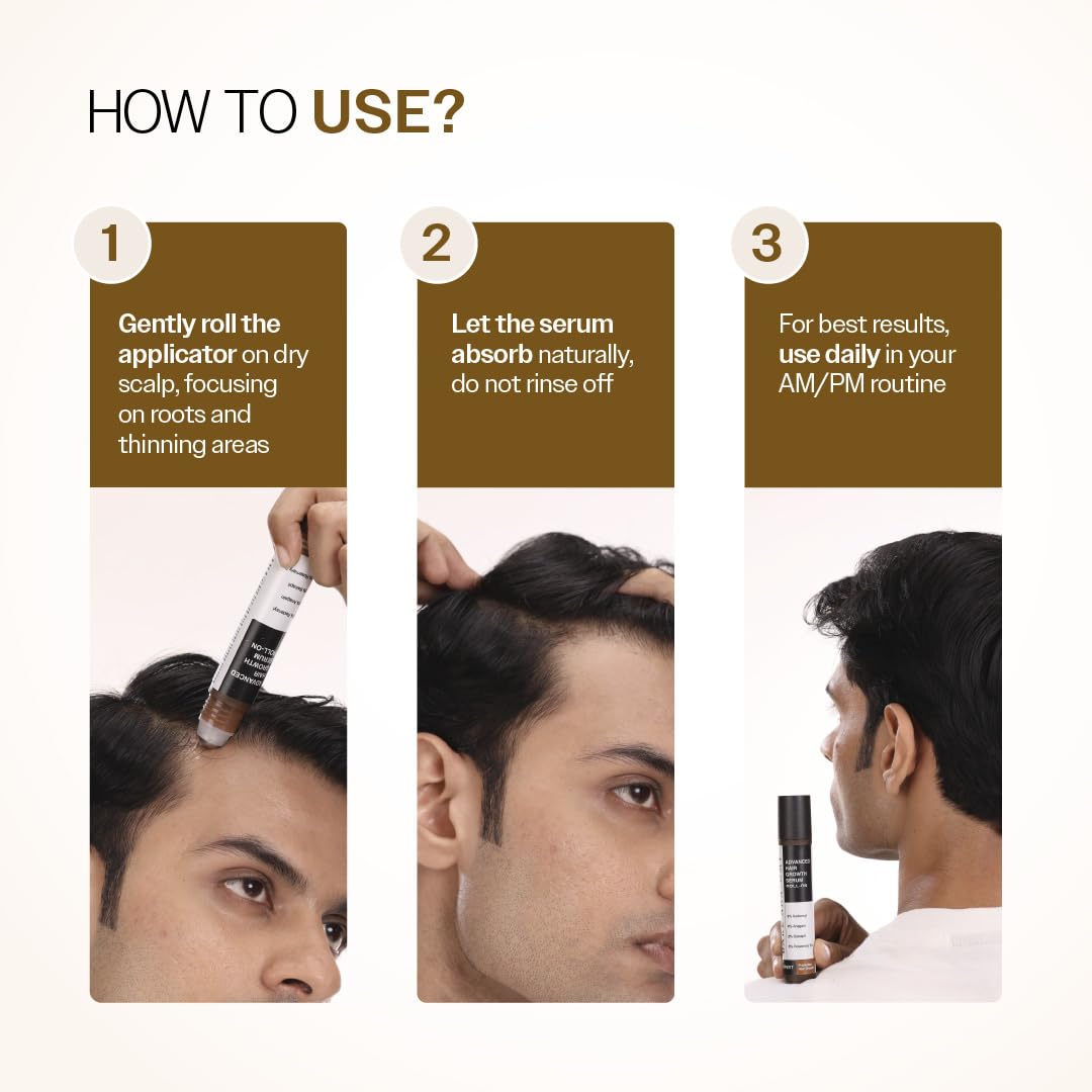 Bare Anatomy Advanced Hair Growth Serum| 3% Redensyl - 2x Better Results than Minoxidil | + 4% Anagain + 3% Baicapil | Rosemary, Biotin | Hair growth & Hair fall control serum for Women & Men | 30mL