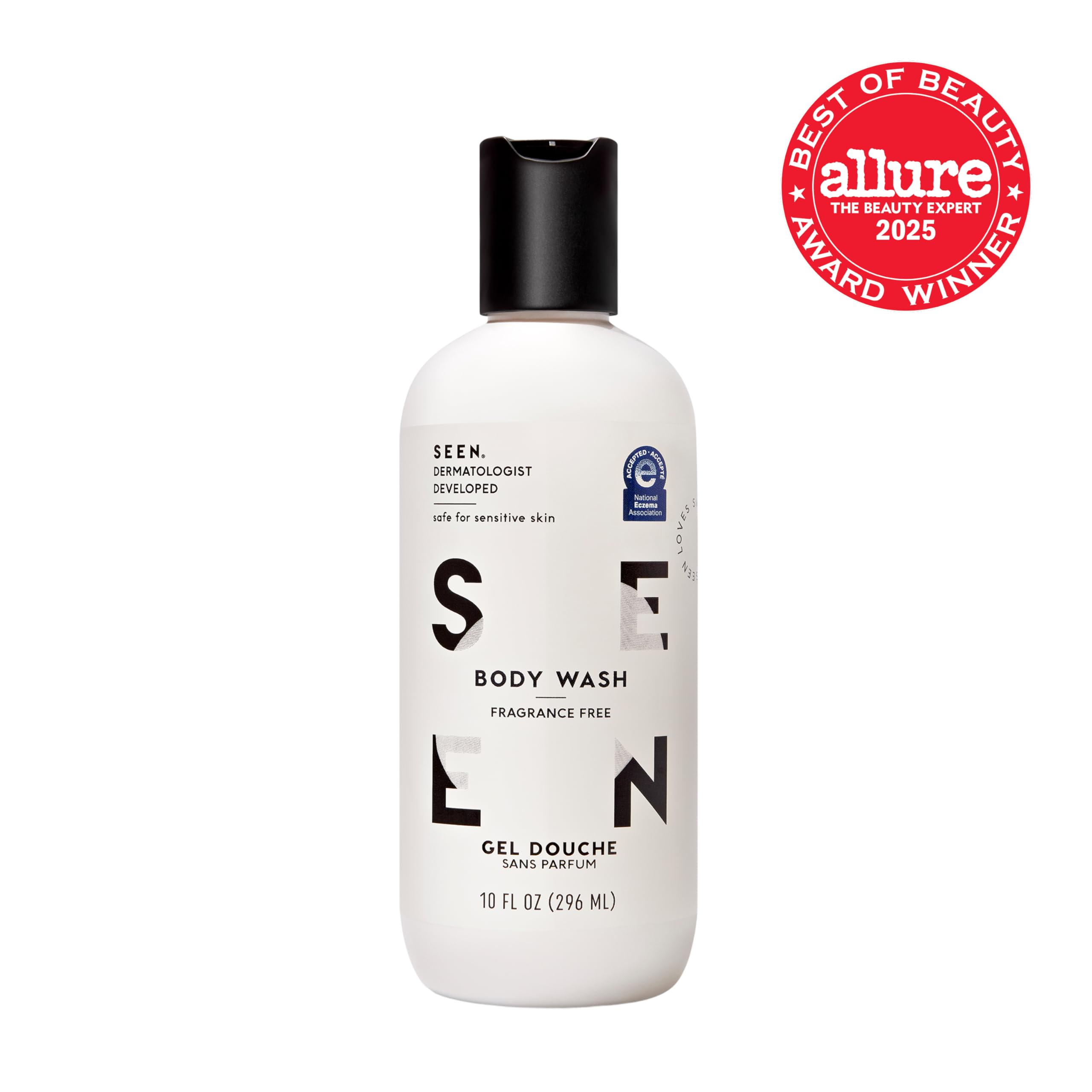 SEEN Body Wash, Fragrance Free - Non-Comedogenic & Non-Irritating Body Wash- Dermatologist-Developed - Safe for Sensitive, Eczema & Acne Prone Skin