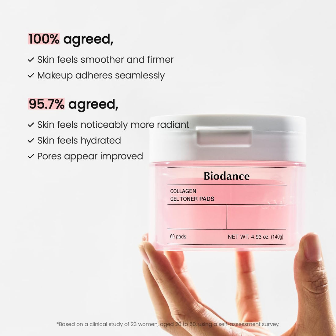 Biodance Collagen Gel Toner Pads, Porenverkleinerer für das Gesicht, verbessert die Elastizität, aufpolsternde Toner-Pads für empfindliche Haut, vorgetränkte Pads, koreanische Hautpflege, Muttertagsgeschenkeㅣ60 Pads