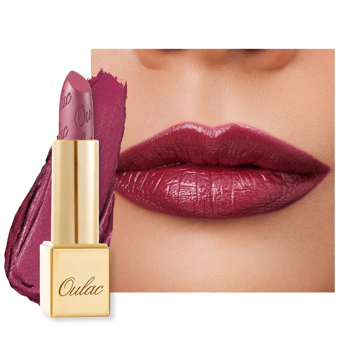 OULAC Metallic Shine Glitter Lipstick, Pink High Impact Lipcolor, Lightweight Soft and Ultra Hydrating, Long Lasting, Vegan & Cruelty-Free, Full-Coverage Lip Color 4.3 g/0.15 HIP & HIPPIE(11) Halalzen