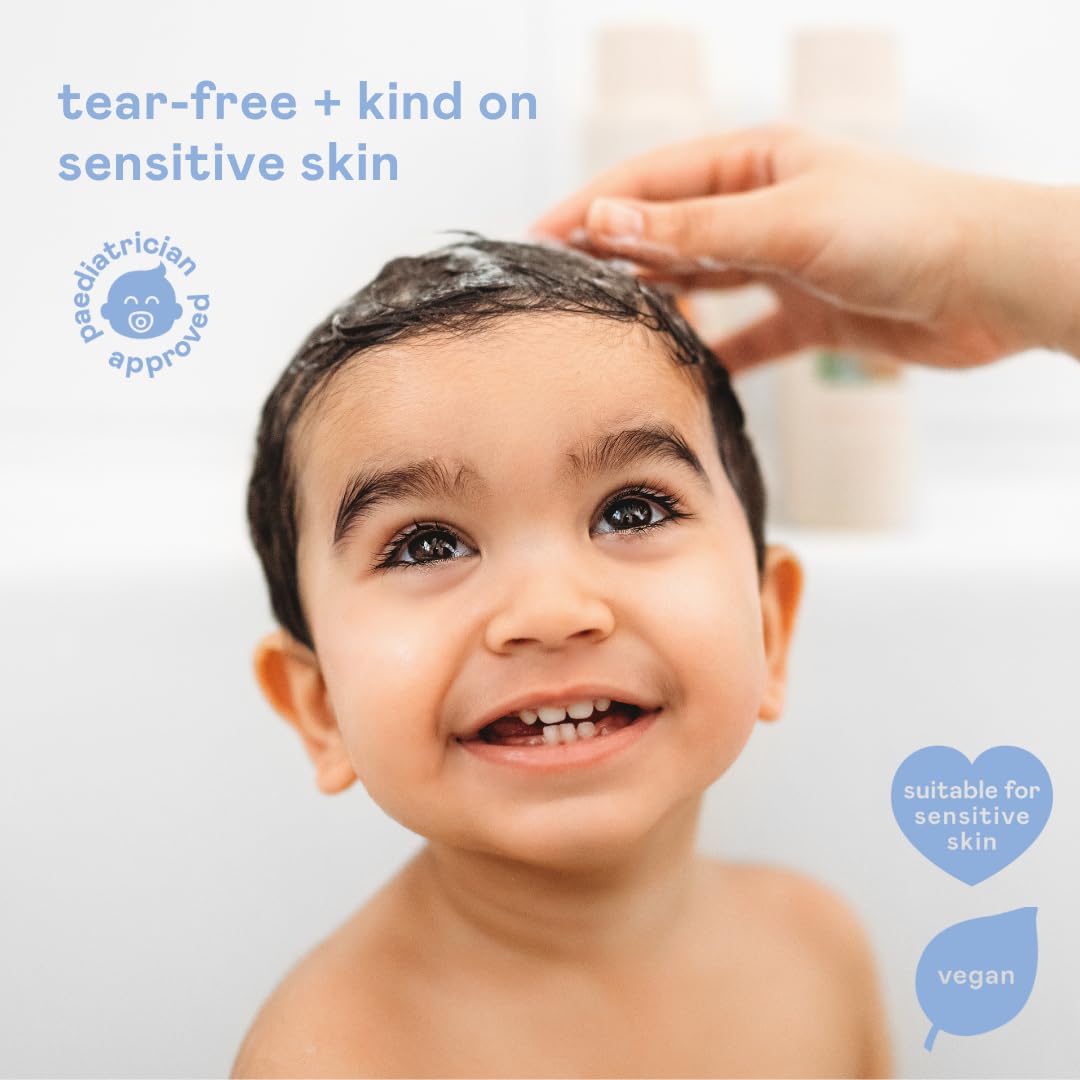 Nala's Baby Body Wash & Shampoo Fragrance-Free | 99% Natural | Dermatologically-tested and Paediatrician-approved | Tear-Free | Soothing Oat | Vegan | 200ml | Nalas Baby