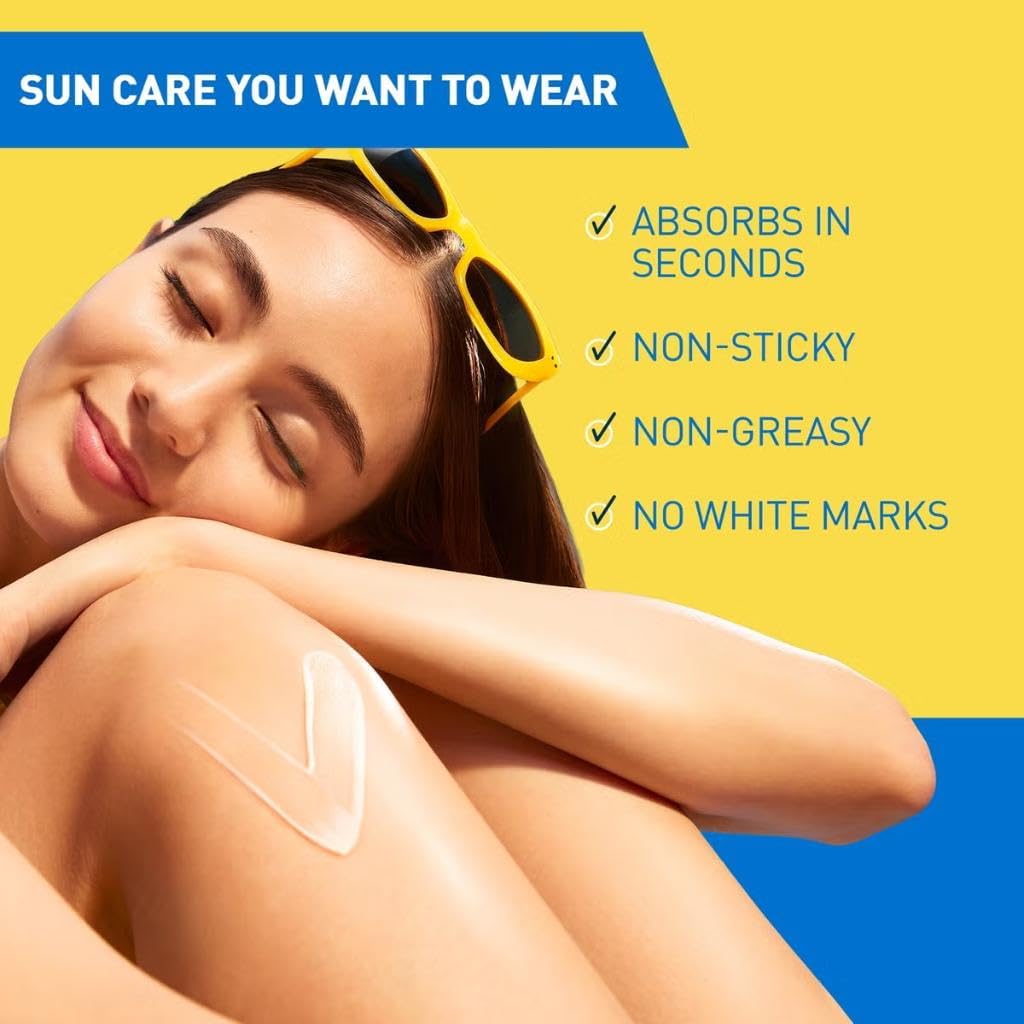 CeraVe Invisible Hydrating Sunscreen SPF 50+, Broad Spectrum UVB UVA Protection, With 3 Essential Ceramides, MVE Technology, Body and Face, For Sensitive Skin, Kids & Adults, Water Resistant, 75ml