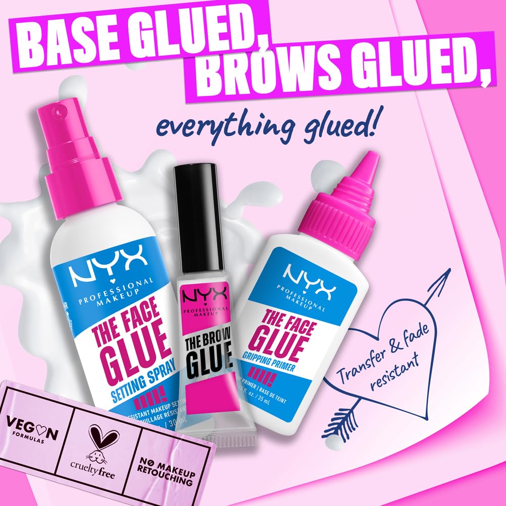 NYX Professional Makeup Setting Spray, Makeup Setting Spray, Long-lasting Wear, Transfer Resistant & Waterproof, Dry Naturally, Flawless Makeup Appearance , The Face Glue, 60ml Halalzen