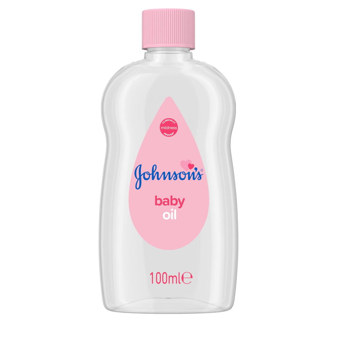 Johnson's Baby Oil (1 x 100ml), Gently Hydrates Delicate Skin, Locks In Moisture, Hypoallergenic Baby Oil Free From Dyes, Parabens, Phthalates and Alcohol, Moisturiser For The Whole Family Halalzen