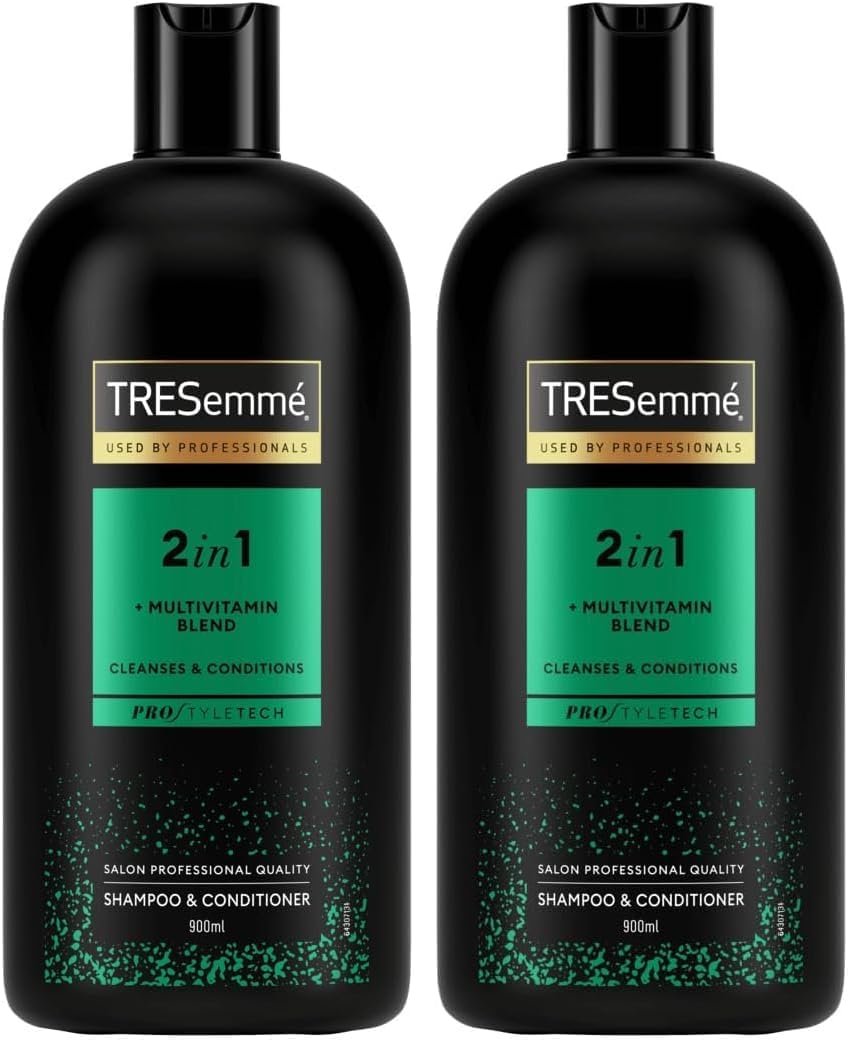 TRESemmé Replenish & Cleanse 2 in 1 Shampoo & Conditioner with multi-vitamin cleansing shampoo for all hair types 900 ml (Pack of 2) Halalzen
