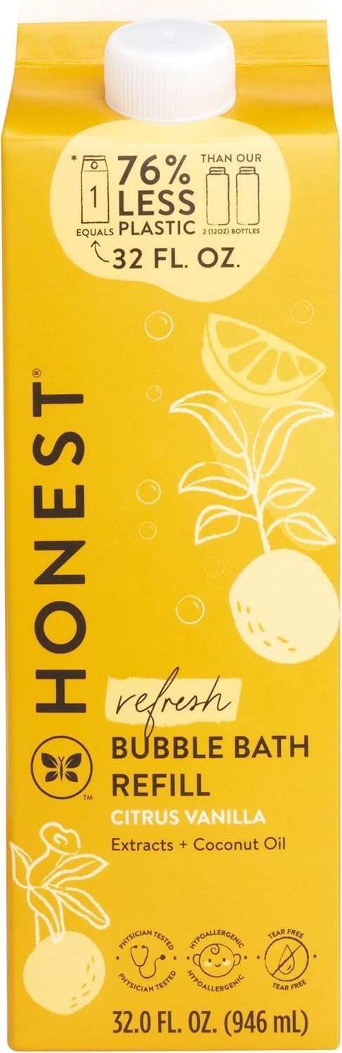 The Honest Company Foaming Bubble Bath & Baby Wash, Tear-Free, Hypoallergenic, Natural Formula, Lavender Calm Scent, 12 fl oz Halalzen