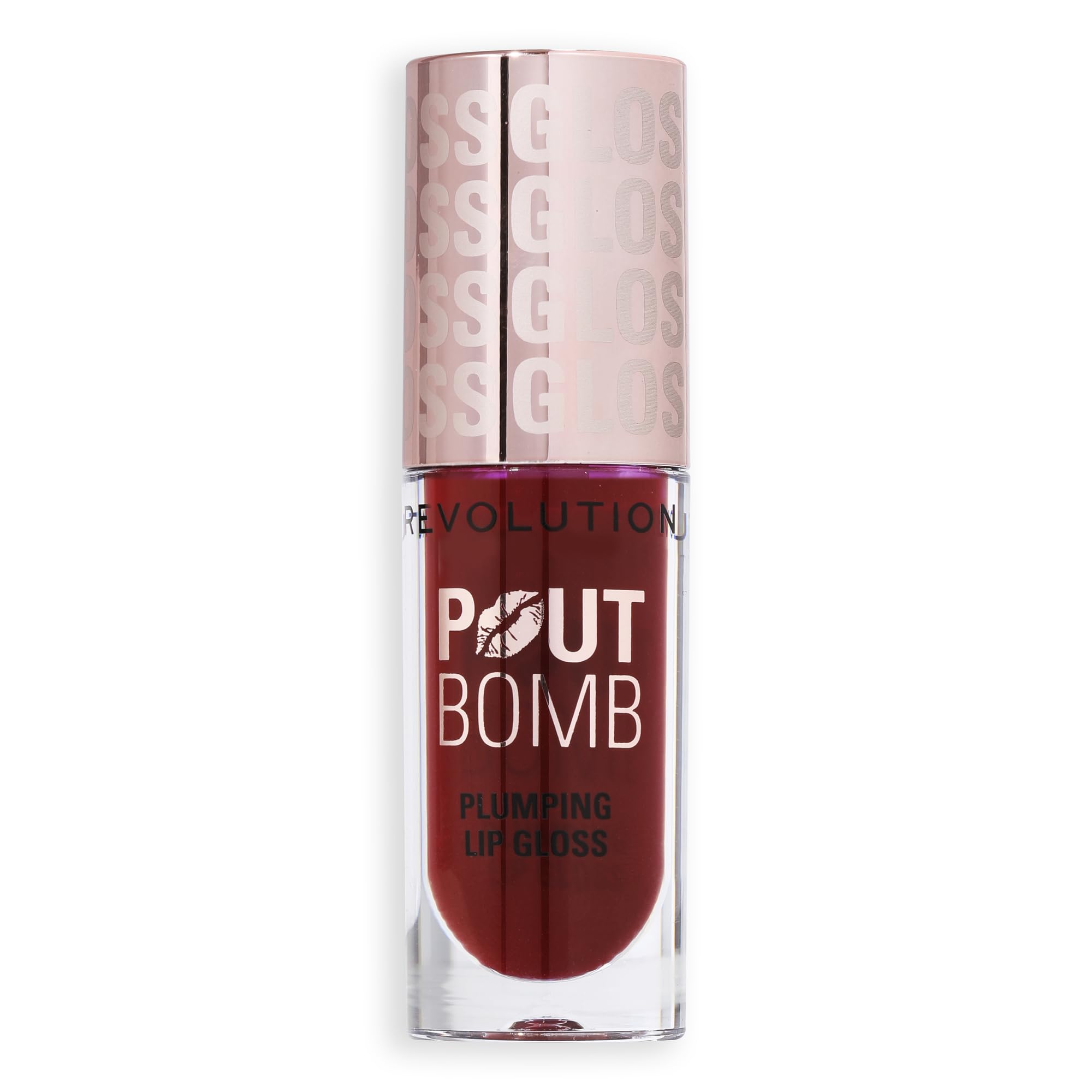 Revolution Beauty, Pout Bomb Plumping Lip Gloss, High-Shine for Glossy, Fuller & Plump Lips with Hyaluronic Acid & Peptides, Vegan & Cruelty-Free, Sheer Milky Nude Halalzen